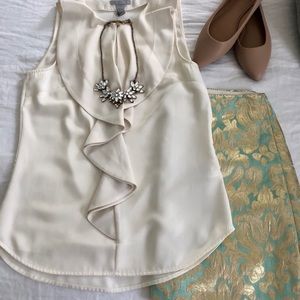 J Crew Gold Detail Mid-Length Skirt